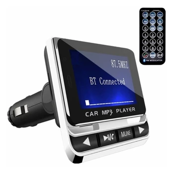 1.44 אינץ ' ב-Bluetooth תואם נגן MP3 דיבורית אלחוטית משדר FM רדיו מתאם USB מכונית שלט רחוק