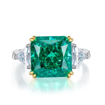 1 יח ' תכשיטים מלאכותיים גביש אמרלד מרובע הטבעת לנשים אופנה יוקרתי מתנה אביזרים