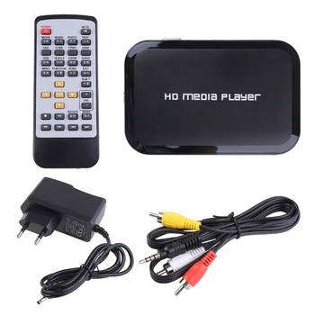 110-240V Media Player מיני 1080P דיגיטלי נגן תיבת תמיכה USB MP3 MKV עם שליטה מרחוק(תקע אמריקאי)