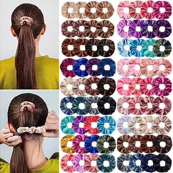 12Pcs משלוח חדש המעי מעגל הקשרים נשים יוקרה שיער רך אביזרים קוריאנית קטיפה שיער הגומיות להגדיר רך DIY הכובעים