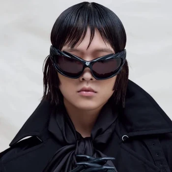 2023 אופנה חדשה Y2K קיפוד המראה משקפי שמש נשים גברים בציר פאנק משקפי שמש נקבה מצחיק מסיבה גוונים חיצונית Oculos