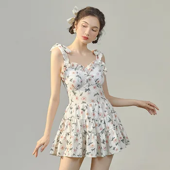 2023 קוריאה סגנון נשים חתיכה אחת בגד ים שמרני הרזיה לדחוף את הקיץ בגדי ים חצאית בגד ים חג Beachwear