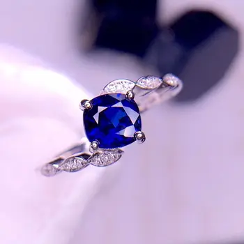 2023ET כחול ספיר טבעת 1.2 ct אמיתי טהור 18 K טבעי Unheat כחול ספיר אבן חן יהלומים אבן נקבה הטבעת