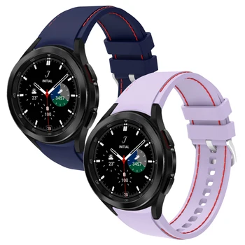 20mm להקת שעון עבור Samsung Galaxy השעון 4 קלאסי 46/42mm Smartwatch קו כפול סיליקון ספורט צמיד Galaxy השעון 4 הרצועה.
