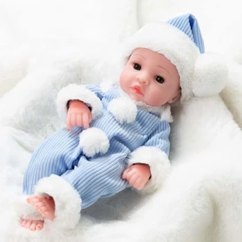 25cm נפלא סימולציה בובות ויניל רך לפתוח/לסגור עיניים, לידה בובה עם בגדים כובע תינוקות צעצוע ילדים מתנה