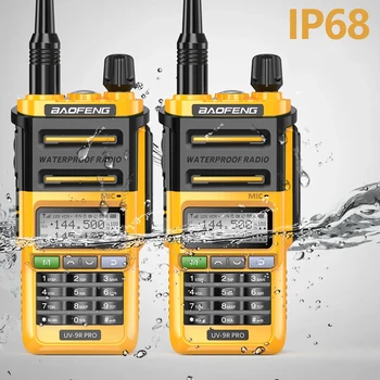 2PCS Baofeng UV-9R PRO IP68, עמיד למים Dual Band 136-174/400-520MHz רדיו משודרג של UV9R מכשיר קשר ארוך טווח UV-XR