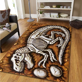 3D מחצלות דינוזאור מאובן אמנות פרימיום שטיח מרובע פלנל אנטי להחליק גדול השטיח בסלון עיצוב הבית ילדים השינה השטיח הפרוותי.