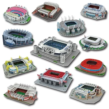 3D נייר פאזל כדורגל מגרש כדורגל באצטדיון התאספו מודל חינוכי צעצועי DIY פאזל לילדים אוהדים מתנות