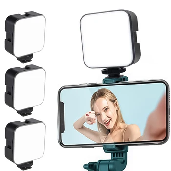 3Pcs Dimmable מיני אוניברסלי Selfie LED וידאו מנורת פלאש הטלפון עדשה יצירתי טלפון נייד מצלמת סלפי אור ניקון DJI Sony