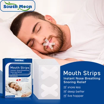 60Pcs אנטי לנחור הפה הקלטת לישון רצועת האף לשפה מדבקות להדביק אף טוב יותר נשימה משופרת הלילה ישן