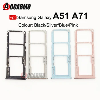 Aocarmo כפול & יחיד כרטיס Sim מגש חריץ עבור Samsung Galaxy A51 A515F A71 A7150 A715F חדש ב-SIM מיקרו SD בעל כרטיס חלופי