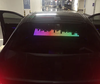 AS1000 נשמע מבוקר מוסיקה ספקטרום תצוגת קצב אור אחורי לרכב זכוכית