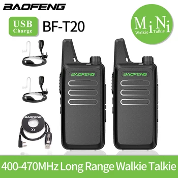 BAOFENG BF-T20 כף יד מיני ווקי-טוקי UHF 400-470MHZ ארוך טווח נייד רדיו דו-כיווני עבור קמפינג מלון מסעדה