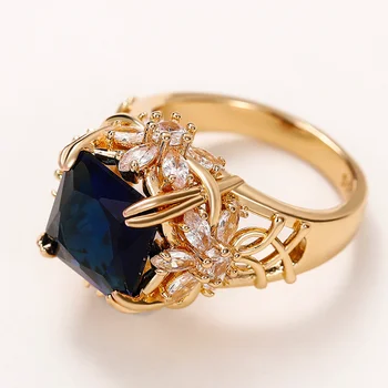 CAOSHI המזג 4 טפרים כחול קריסטל טבעת נקבה השנה טקס מסיבת אביזרים אישה מהממת תכשיטי יוקרה מתנה