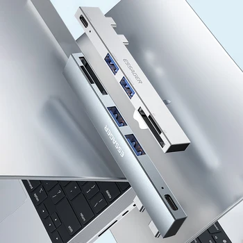 Essager USB Type C מתאם 5-in-1 תחנת עגינה רכזת במהירות גבוהה עם SD TF קורא חריץ עבור ה-MacBook Pro/Air 2018 - 2022