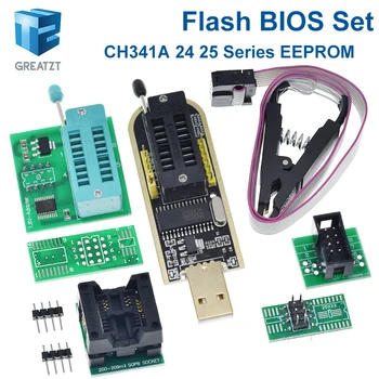 GREATZT CH341A 24 25 סדרה EEPROM Flash BIOS USB מתכנת מודול + SOIC8 SOP8 מבחן קליפ על EEPROM 93CXX / 25CXX / 24CXX