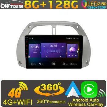Owtosin 8Core 8G+128G QLED 1280*720P אנדרואיד 10 עבור טויוטה RAV4 XA20 2000-2003 רדיו ניווט GPS של 360 מעלות פנורמי המצלמה סטריאו