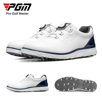PGM נעל גולף גברים נוב תחרה אנטי להחליק ציפורניים סופר עמיד למים נעלי ספורט סופר סיבים העליון
