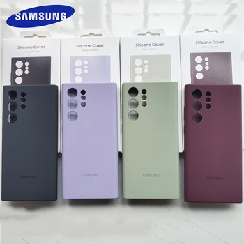 Samsung Galaxy S22 אולטרה 5G מקרה נוזל סיליקון במקרה רך כמשי-Touch מלא בחזרה כיסוי מגן לגלקסי S22Ultra מקרה טלפון