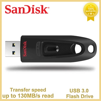 SanDisk Ultra USB 3.0 Flash Drive SDCZ48 32G 64G 128G 256G כונן עט עד 130MB/s USB שולחן העבודה של מחשב נייד Pendrive