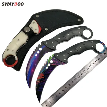 Swayboo דופלר Cs ללכת עקב סכין לדעוך Counter Strike שחור טקטי קמפינג קבוע חוצות להב הסכין