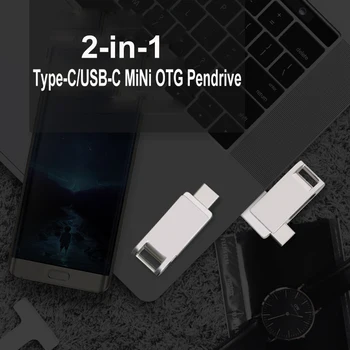 USB 2.0 Flash Drive 64GB סוג C Pendrive טלפון מתכת מסוג C OTG כונן פלאש 128GB כונן עט מיני כונן Flash Memory Stick