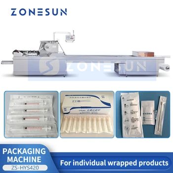 ZONESUN אופקי זרימה מכונת האריזה היגיינה מוצרי כותנה Swabs מזרקים הכימית ערכות בדיקה בודדים חבילות ZS-HYS420