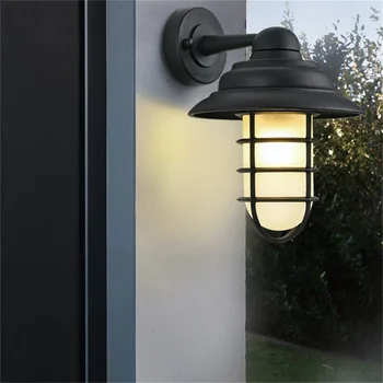 ·TEMAR רטרו, מנורות קיר חיצוניות קלאסית תאורת LED אטימות IP65 פמוטים הביתה מרפסת וילה