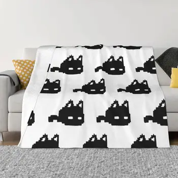 אומורי חתול שמיכה לכסות פלנל בזיליקום אוברי אנימה המשחק סופר חם לזרוק שמיכות על הספה בבית השינה שמיכה