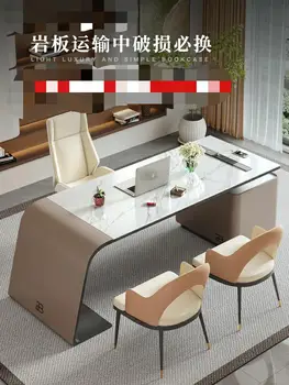 איטלקי מינימליסטי שולחן מעצבים יוקרתית שולחן מודרני יוקרתי רוק צלחת הבוס משק הבית office הכיסא משולב
