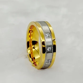 איכות גבוהה cz אבן יהלום אמיתי טונגסטן קרביד טבעת לגברים זכר בנים הסיטוניים בעבודת יד המערבי תכשיטי אופנה