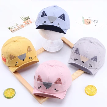 בעלי חיים קריקטורה חמודה חתול אוזניים לתינוק כובע אביב קיץ היילוד פעוט כובע בייסבול