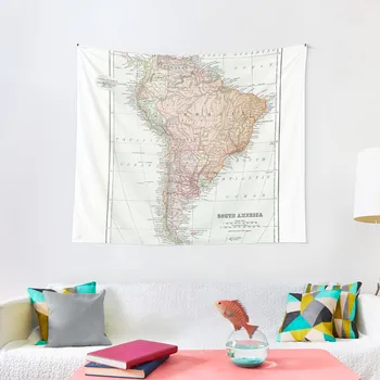 בציר מפה של דרום אמריקה שטיח קיר קישוט פריטים נורדי עיצוב הבית ציורים דקורטיביים