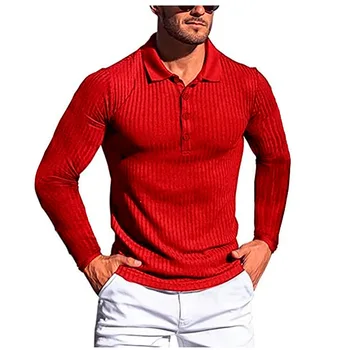 גבר רזה לסרוג קרקעיות חולצות קיץ 2023 חדש לנו גודל הריצה של הגברים ספורט כושר ללבוש גבוהה מתיחה שרוול ארוך חולצות פולו