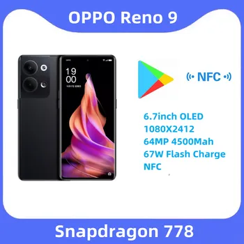 המקורי הרשמי החדש OPPO רינו 9 5G טלפון חכם Snapdragon 778 6.7 אינץ OLED 1080X2412 64MP 4500Mah 67W פלאש תשלום NFC