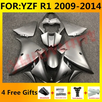 חדש ABS אופנוע מלא Fairing קיט מתאים YZF R1 YFZ-R1 2009 2010 2011 2012 2013 2014 הריון ולידה Fairings ערכות להגדיר גריי