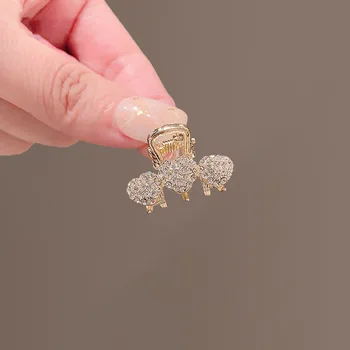 חדש קוריאני סגנון סגסוגת יהלומים מלאכותיים בצורת לב שיער צבת הסרטן על הבחורה נשים הכובעים קיץ מתוק חמוד סיכות סיכות בצד