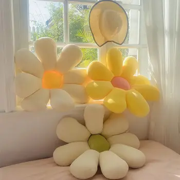 יצירתי בצורת פרח כרית חמניות טריים קטן. חלונות טאטאמי השינה ההגירה שטיח לכריות הספה בבית הכסא במשרד הכרית