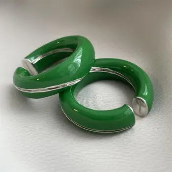 ירוק ספירלת אמייל הטבעת מגמה בציר יום האהבה, מתנה תכשיטים אביזרי אופנה