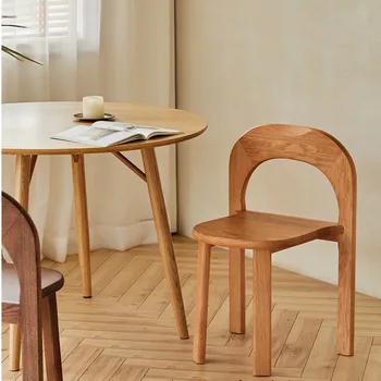 מודרני ופשוט כסאות אוכל עץ מלא משענת ריהוט למטבח מחסנית אחסון כיסא המחשב פינות מעוגלות כסאות משרדיים