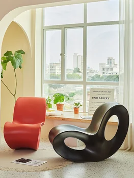 מודרני ספות כורסה אור יוקרה כסא נדנדה לשעות הפנאי הרהיטים בסלון מרפסת PE פלסטיק לעיצוב הבית יחיד כיסאות