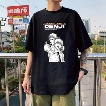 מסור אדם Denji Harajuku חולצת נשים גברים מנגה גרפי אופנת רחוב Tees יוניסקס נוח כותנה רכה קיץ חולצות טי-שירט