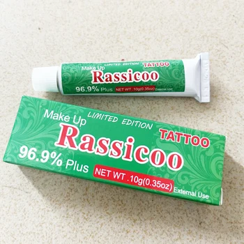 מקורי חדש 96.9% RASSICOO קעקועים ירוק קרם לפני איפור קבוע Microblading גבות שפתיים 10g