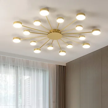 נברשות אורות LED מודרנית תקרת הסלון נורדי הביתה תאורת חדר שינה מטבח מנורות זהב/שחור מקורה אורות
