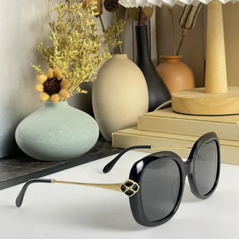 סגנון חדש מותג משקפי שמש נשים מעצבים באיכות גבוהה VCH504S שחור מסגרות משקפיים ליידי האופנה חן גריי עדשות משקפי 54 מ 