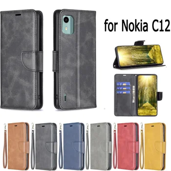 עבור Nokia C12 Case כיסוי coque להפוך את הארנק לטלפון נייד המקרים מכסה שקיות Sunjolly עבור Nokia C12 המקרים עבור Nokia C12 כיסוי