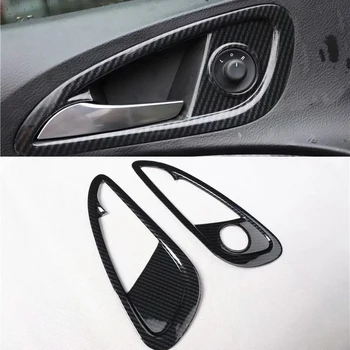 עבור ביואיק GL8 2014-2018 יד שמאל כונן 2PCS סיבי פחמן ABS למכונית דלת צד הפנים להתמודד עם קערה כיסוי מגן לקצץ פיתוחים