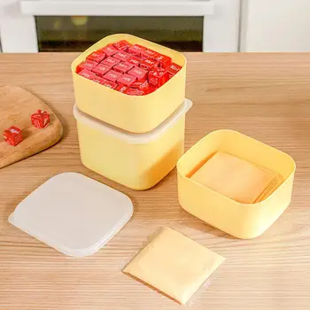 פורסים מארגן תיק תיבת אחסון עם מכסה אנטי-ריח אבק-הוכחה Stackable מקרר חמאה גבינה על המסעדה