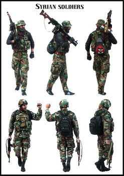 צבוע ערכת 1/35 חיילים סוריים קצין כוללים 2 חיילים דמות היסטורית שרף דמות צעצוע מיניאטורי