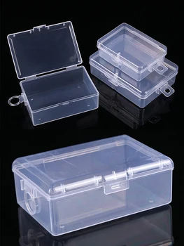 רב תכליתיים קופסאות קטנות מלבן פלסטיק שקוף תכשיטים אחסון מכולות אריזה קופסה עגילים טבעות חרוזים איסוף